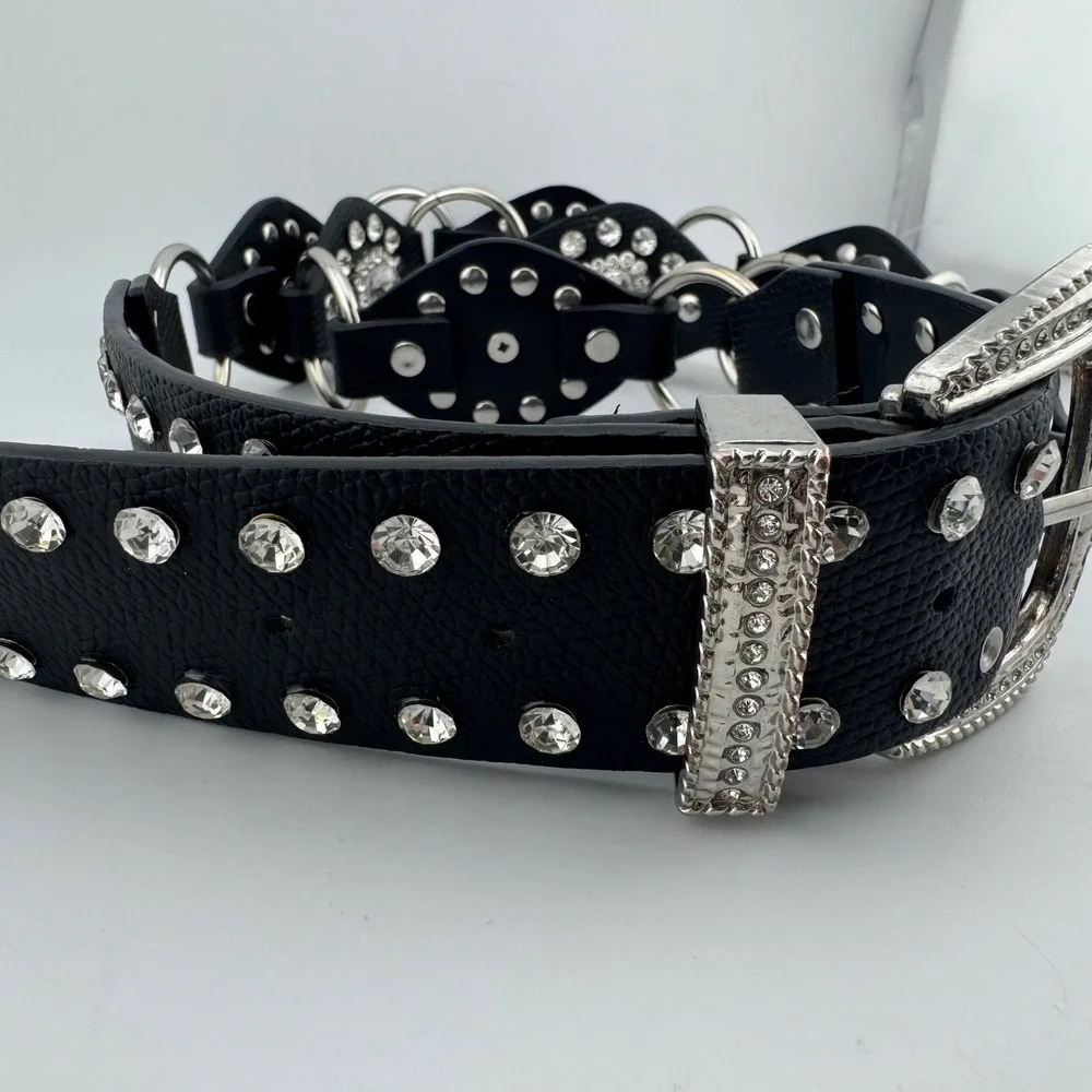 Torrid Belt Size‎ 2 Black Excellent Rhinestone Studded Western 53